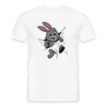 Süßer Comic Hase – Perfekt für Kinder & Tierfans - Männer T-Shirt - Weiß - Vorne - AI Model Male 178 dark (178cm)