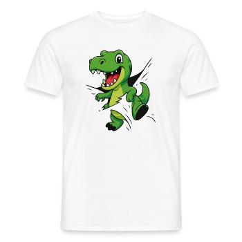 Comic Dino – Für kleine Forscher & Entdecker - Männer T-Shirt - Weiß - Vorne - AI Model Male 178 dark (178cm)
