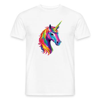 Licorne Poney Cavalier Chevaux Équitation Licornes - T-shirt homme - blanc - Devant - AI Model Male 178 dark (178cm)