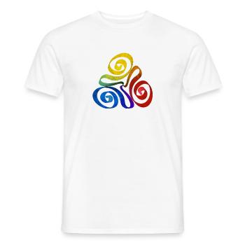 Regenbogen Dreieck Spirale - Männer T-Shirt - Weiß - Vorne - AI Model Male 178 dark (178cm)