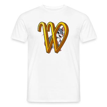Letter W - Men's T-Shirt - white - Front - AI Model Male 178 dark (178cm)