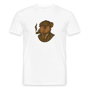 Rat en costume avec cigare - T-shirt homme - blanc - Devant - AI Model Male 178 dark (178cm)