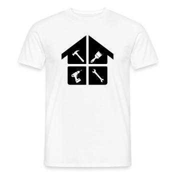 Craftsman Logo – Hammer, Drill & Brush - Men's T-Shirt - white - Front - AI Model Male 178 dark (178cm)