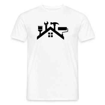 Home & Craft Logo – Hammer Brush Paint Roller - Men's T-Shirt - white - Front - AI Model Male 178 dark (178cm)
