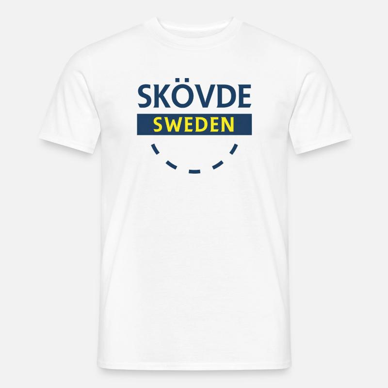 Skövde Schweden Sign Design - Männer T-Shirt - Weiß