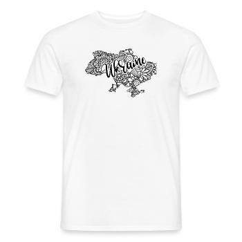 Ukraine Map Mandala Kiev Slavic Culture - Men's T-Shirt - white - Front - AI Model Male 178 dark (178cm)