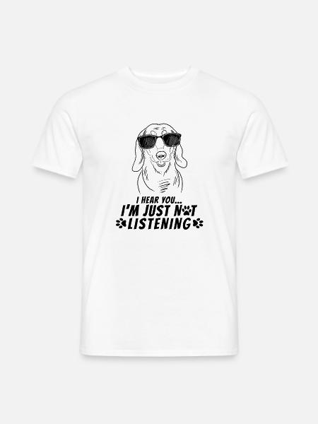teckel drôle chien papa moments drôle chien weiner - T-shirt homme - blanc