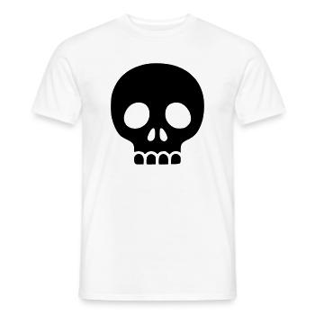 Skull Vector | Minimalist Skull Icon - Men's T-Shirt - white - Front - AI Model Male 178 dark (178cm)