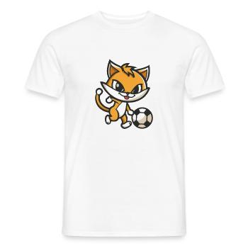 Fuchs Fußball Cartoon - Männer T-Shirt - Weiß - Vorne - AI Model Male 178 dark (178cm)