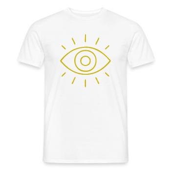 Golden Eye Glow Pattern - Men's T-Shirt - white - Front - AI Model Male 178 dark (178cm)