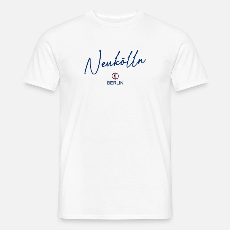 Neukölln - Berlin Flagge - Berliner Bär - Männer T-Shirt - Weiß