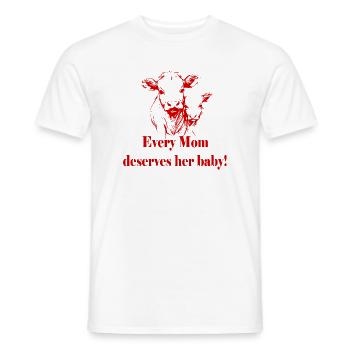 Animal Welfare - Cow + Baby - Men's T-Shirt - white - Front - AI Model Male 178 dark (178cm)