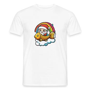 Poisson rouge Père Noël Noël - T-shirt homme - blanc - Devant - AI Model Male 178 dark (178cm)