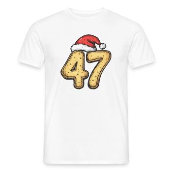 47 Number Cookie Christmas - Men's T-Shirt - white - Front - AI Model Male 178 dark (178cm)