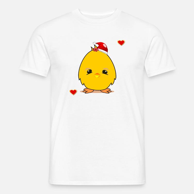 Weihnachtsküken Weihnachten Herz - Männer T-Shirt - Weiß