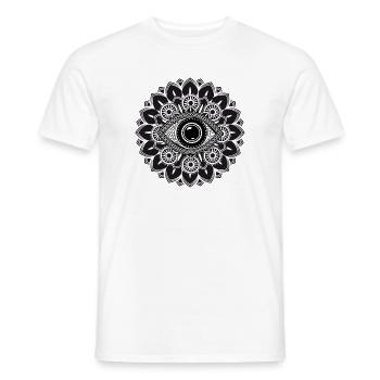Mystical Eye in Mandala – Spiritual Symbol - Men's T-Shirt - white - Front - AI Model Male 178 dark (178cm)