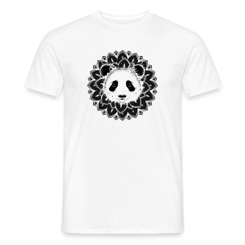 Mandala Panda – Motif animalier harmonieux - T-shirt homme - blanc - Devant - AI Model Male 178 dark (178cm)