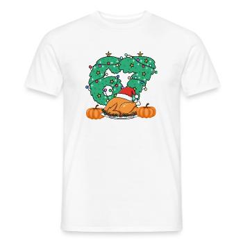 Gobble Christmas Roast Kranz Nummer 67, dankbar - Männer T-Shirt - Weiß - Vorne - AI Model Male 178 dark (178cm)