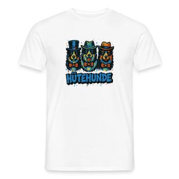 Chiens de troupeau Trio de trois - T-shirt homme - blanc - Devant - AI Model Male 178 dark (178cm)