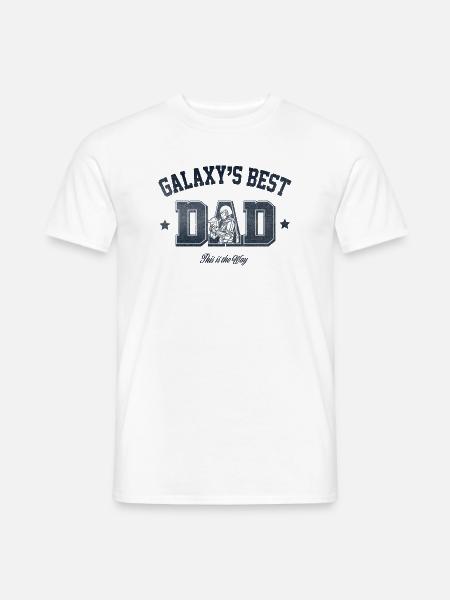Star Wars: Mandalorian Galaxies Best Dad Motiv - Männer T-Shirt - Weiß