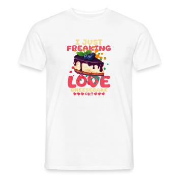 J’adore le cheesecake - T-shirt homme - blanc - Devant - AI Model Male 178 dark (178cm)