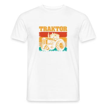 Agriculteur Agriculteur Agriculteur Tracteur Agricole - T-shirt homme - blanc - Devant - AI Model Male 178 dark (178cm)