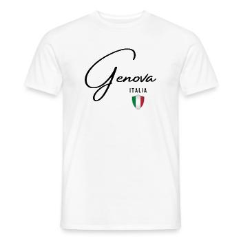 Design élégant Gênes, Gênes Italie - T-shirt homme - blanc - Devant - AI Model Male 178 dark (178cm)