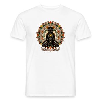 Nature Mandala Cat Wicca Esotericism - Men's T-Shirt - white - Front - AI Model Male 178 dark (178cm)