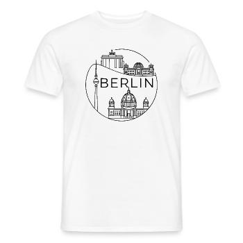 Berlin Wahrzeichen Modernes Liniendesign im Kreis - Männer T-Shirt - Weiß - Vorne - AI Model Male 178 dark (178cm)