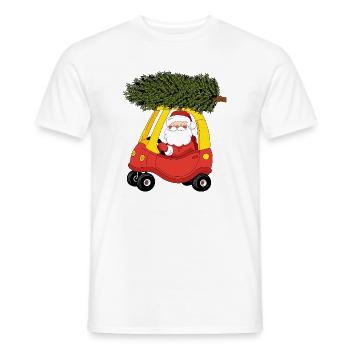 Le Père Noël porte un sapin de Noël - T-shirt homme - blanc - Devant - AI Model Male 178 dark (178cm)