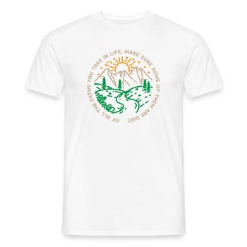 Sunrise Mountain River Hiking Trail - Men's T-Shirt - white - Front - AI Model Male 178 dark (178cm)