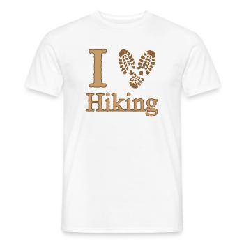 I Heart Hiking Camping Nature Walking - Men's T-Shirt - white - Front - AI Model Male 178 dark (178cm)