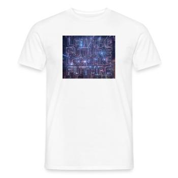 Neon Zukunftstypografie - Männer T-Shirt - Weiß - Vorne - AI Model Male 178 dark (178cm)