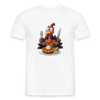 Thanksgiving Drôle Dinde de Thanksgiving - T-shirt homme - blanc - Devant - AI Model Male 178 dark (178cm)