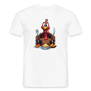 Thanksgiving Drôle Dinde de Thanksgiving - T-shirt homme - blanc - Devant - AI Model Male 178 dark (178cm)