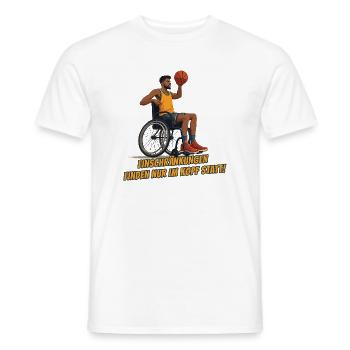 Wheelchair basketball player without restrictions - Men's T-Shirt - white - Front - AI Model Male 178 dark (178cm)