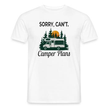 Désolé, je ne peux pas. Plans de camping-car – Retro Camping Design - T-shirt homme - blanc - Devant - AI Model Male 178 dark (178cm)