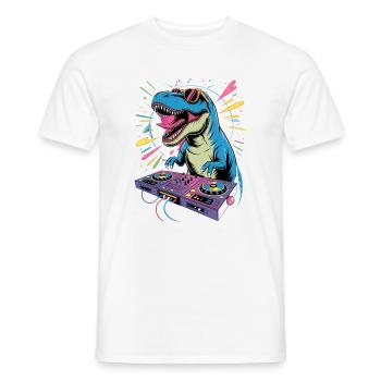 DJ Dinosaur - Men's T-Shirt - white - Front - AI Model Male 178 dark (178cm)