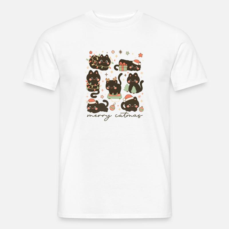 Fröhliche Katzen Kuschelige Katzen, Liebe Kätzchen - Männer T-Shirt - Weiß