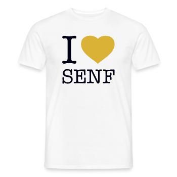 I love Senf - Männer T-Shirt - Weiß - Vorne - AI Model Male 178 dark (178cm)