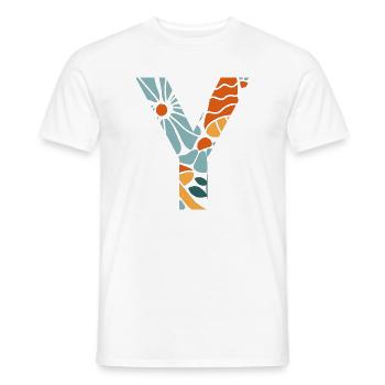 Geschenkidee für Buchstaben und groovige Blumen - Männer T-Shirt - Weiß - Vorne - AI Model Male 178 dark (178cm)