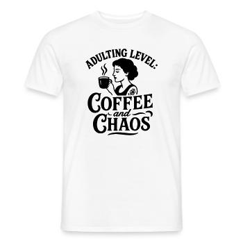 Café drôle dire chaos drôles dictons travailler - T-shirt homme - blanc - Devant - AI Model Male 178 dark (178cm)