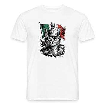 Cat Legionnaire with Italian Flag - Men's T-Shirt - white - Front - AI Model Male 178 dark (178cm)