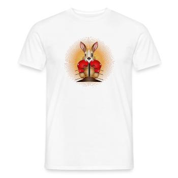 Boxing Kangaroo – Funny Boxer Motif - Men's T-Shirt - white - Front - AI Model Male 178 dark (178cm)