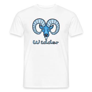 Signe du zodiaque Bélier en bleu - T-shirt homme - blanc - Devant - AI Model Male 178 dark (178cm)