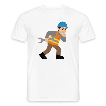 Baustellenheld mit Schraubenschlüssel - Männer T-Shirt - Weiß - Vorne - AI Model Male 178 dark (178cm)
