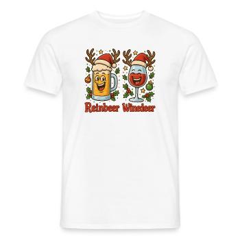 Reinbeer Winedeer Christmas Beer Wine - Men's T-Shirt - white - Front - AI Model Male 178 dark (178cm)
