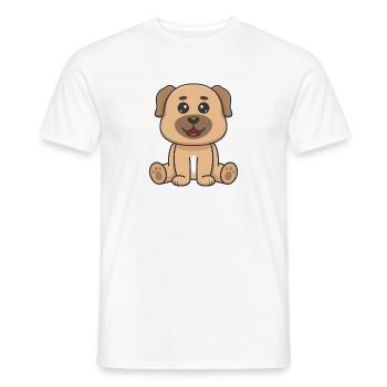 Chien mignon - T-shirt homme - blanc - Devant - AI Model Male 178 dark (178cm)