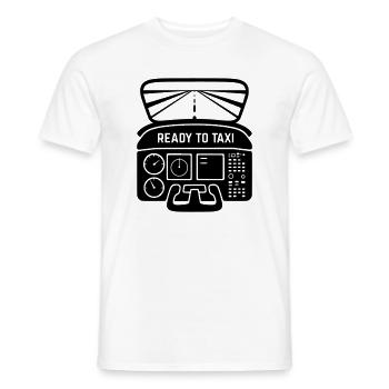 Silhouette d’avion volant de cockpit prêt à rouler - T-shirt homme - blanc - Devant - AI Model Male 178 dark (178cm)