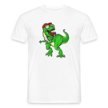 Dinosaure rugissant de la rentrée scolaire pour les enfants - T-shirt homme - blanc - Devant - AI Model Male 178 dark (178cm)